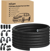 8AN 20FT PTFE Fuel Hose Kit with 12PCS AN8 Fittings&Hose Separator | Fit E85 Nylon Stainless Steel Braided Fuel Hose Universal for Automotive Racing Engines