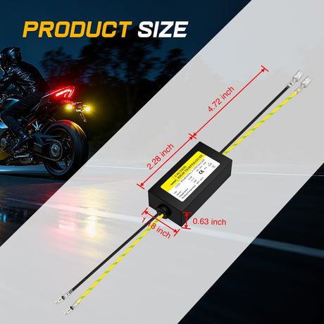Motorcycle LED CANbus Decoder, 14W Anti-Flickering Harness Load Resistor Turn Signal Error Canceller, Pack of 2