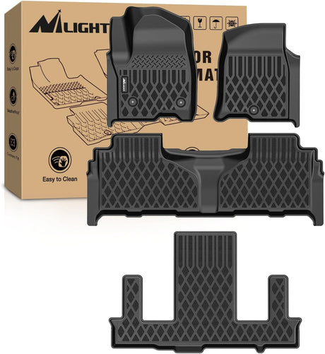 TPE Floor Mats for Chevy Tahoe GMC Yukon Denali Cadillac Escalade Bucket Seats 2021 2022 2023 2024 2025 2026 All Weather Custom Fit Heavy Duty Floor Liners