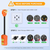 50 Amp to 20 Amp 110V RV Power Adapter Cord with Circuit Breaker NEMA 14-50P Male to 4X 5-15R/5-20R Female RV Distribution Adapter Plug ETL Listed 4 Household Outlets for RVs Camper Generator