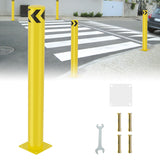 Safety Bollard, 42 inches Height Steel Bollard Post High High Visibility, 1 Pack