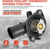 Thermostat Housing Assembly Fit for 2011-2014 Dodge Avenger 2014-2021 Jeep Cherokee Chrysler Town & Country VW Routan Ram Engine Coolant Thermostat Housing for Car 902-3036 5184570AG AH AI AJ