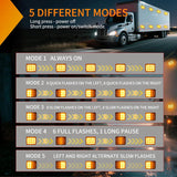 12LED Magnetic Wireless Trailer Lights 2PCS Rechargeable Portable Hazard Beacon Warning Light Amber and White Emergency Strobe Light for Trucks Trailers Vehicles Cars Bus Surface Mount