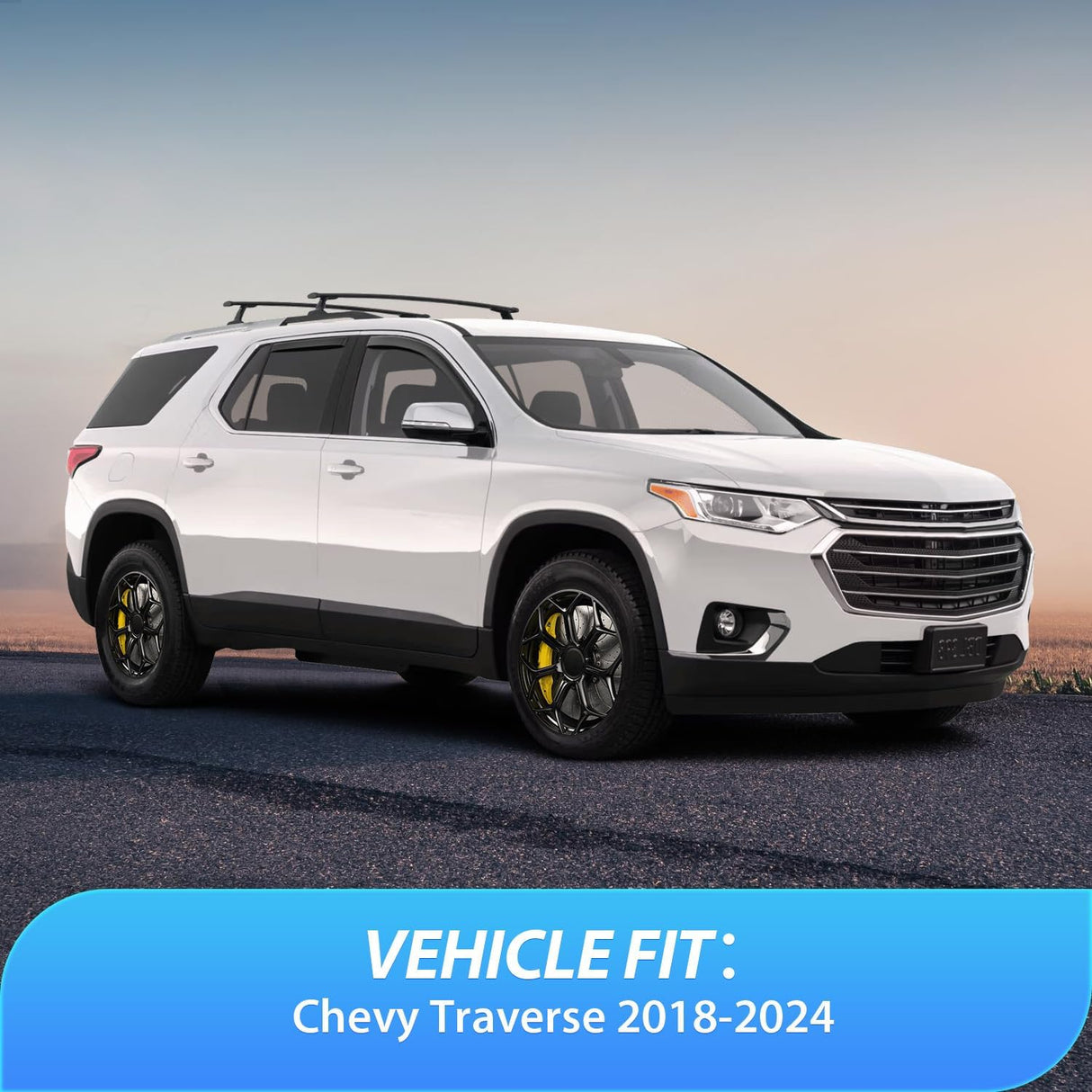 Durable in Channel Rain Guards for Chevrolet (Chevy) Traverse 2018 2019 2020 2021 2022 2023 Window Deflectors, Vent Window Visors-4pcs