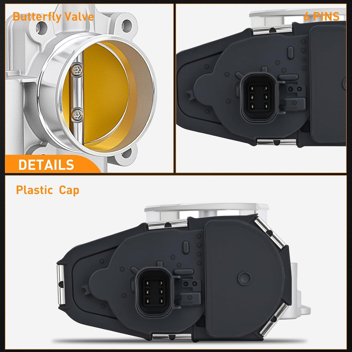 Electronic Throttle Body for Chevy Malibu 2008-2012, Chevy Equinox 2010-2011, GMC Terrain 2010-2011, Replacement Throttle Body, #12607362 12616668 | 12607362 12631186 OE-Spec Fitment, Precise Airflow Control, Stable Idle Response, Fit for