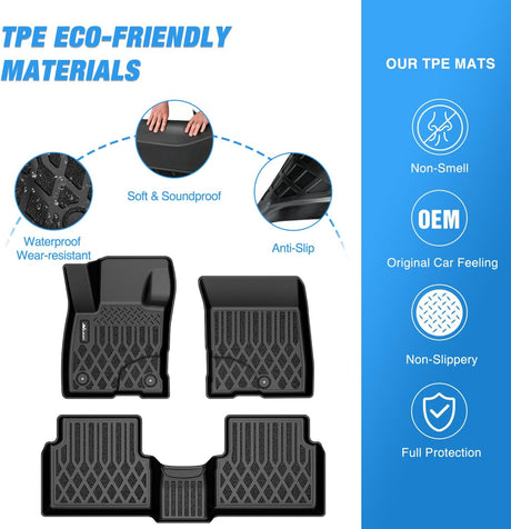 TPE Floor Mats for Ford Maverick (Gasoline Models Only) 2022 2023 2024 2025 2026 All Weather Custom Fit Heavy Duty Floor Liners