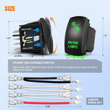 NAV/ANC Rocker Switch 7Pin Navigation Anchor Lights Toggle On Off DPDT Laser Etched 12V 24V Jumper Wires for ARB Carling NARVA Style Marine Boat Ship Vessel