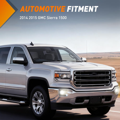 Fog Light Assembly Fog Lights Assembly Compatible with 2014 2015 GMC Sierra 1500 Left Driver and Right Passenger Side Clear Lens w/H3 12V 20W Halogen Bulbs