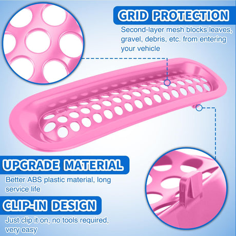 Grill Inserts fit for Jeep Wrangler Front Grille Mesh Inserts & Headlight Cover Set for JK JKU Unlimited Sports Sahara Freedom Rubicon 2007-2018 Clip-in Trim Exterior Accessories Pink 9 Pcs