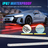 4PCS Aluminum RGBW LED Underglow Strip Lights with APP & Remote | 396 LEDs Door Assist Multi Color DIY Sound Active Function Music Mode Underbody Light Strips for Car Truck RV