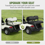Golf Cart Seat Covers 2PCS Black Leather Club Car Precedent | Waterproof Leather No Staple Design All Season Protection Sun Scratch Resistant Cover Fits 2004-2019 Club Car Precedent