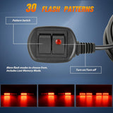 40LED Red Emergency Strobe Traffic Advisor Light Bar with Suction Cups Dash Safety Warning Hazard Flashing Lights Interior Front/Rear Windshield for Trucks Construction Vehicles