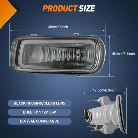 Fog Lights Assembly Compatible with 2004 2005 2006 Ford F-150 F150 Left Driver and Right Passenger Side Smoke Lens w/H10 12V 42W Bulbs