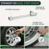 Heavy Duty Truck Tire Inflator Kit 3/8 in x 50 FT 300 PSI | Hybrid Air Hose with Universal Glad Hand and Air Chuck Lightweight Kink Resistant Semi Trailer Tractor Tire Inflation Hose
