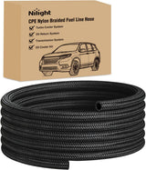 8AN 10FT CPE Nylon Stainless Steel Braided Fuel Line Hose Only | High Pressure Oil Gas Diesel Tube for Transmission Oil Cooler Vacuum Lines