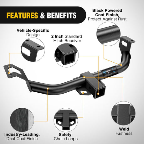 Class 3 Trailer Hitch Fits Honda Honda CR-V 2012 2013 2014 2015 2016, 2 inch Hitch Receiver Multi-Fit Hitch to Receive Ball Mount Cargo Carrier Bike Rack Tow Hook