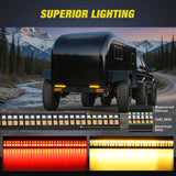 Truck Tailgate Light Strip 7 Inch Aluminum Frame Double Row 60 LED Red Running Brake Amber Sequential Turn Signals Strobe Lights Bar for Trailer Hitch Cargo Carrier Luggage Rack