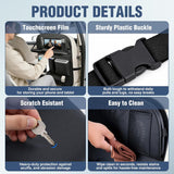 Car Seatback Organizer 2PCS Black PU Leather Universal | Foldable Tray Tablet Holder Tissue Box Removable Bucket Waterproof Storage Bag for Cars Vans SUVs MPVs Pickup Trucks
