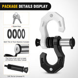 2 Pack 3/4 Inch D-Ring Separate Shackle 45,000 Lbs Break Strength | Includes 7/8 Inch Lock Pin, Isolators and Washers Off Road Recovery, for Tow Strap Winch Truck Vehicle Black&White