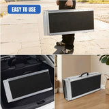 5 Feet Portable Wheelchair Ramp with Quick-Lock Non-Skid Aluminum | Handicap Ramps with Handle Folding Threshold Ramp for Home Steps, Stairs, Doorways, Scooter, Porch, Cart 800LBS Capacity