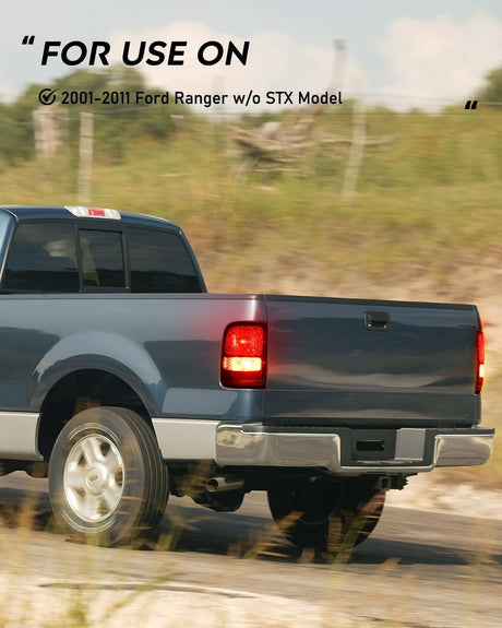 Taillight Assembly Compatible with 2001 2002 2003 2004 2005 2006 2007 2008 2009 2010 2011 Ford Ranger without STX Model Rear Lamp OE Style Driver and Passenger Side Dark Red Lens