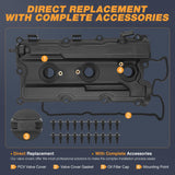 Pair Engine Valve Cover for Nissan Frontier 2005-2019, NV1500 NV2500 NV3500 2012 2013 2014 2015 2016 2017 2018 2019, Pathfinder 2005 2006 2007 2008 2009 2010 2011 2012, Xterra 2005-2015
