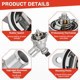 Aluminium Thermostat Housing Assembly Compatible with Chevrolet Chevy Spark 1.2L 2013 2014 2015 Engine Coolant Thermostat Housing for Car 96988257 25192923 902-753 131-189 9698-8257 2519-2923