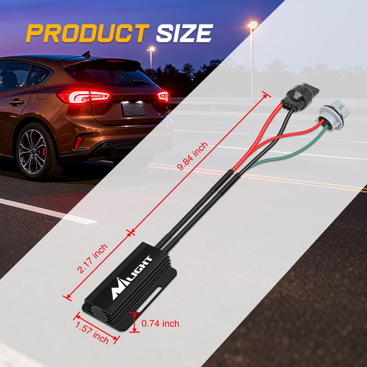 7440 LED CANbus Decoder, Anti-Flickering Harness Load Resistor Kit Turn Signal Error Warning Canceller, Pack of 2 | Helps Reduce Hyper Flash, Flickering and Dashboard Error Warnings, Pack of 2