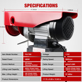 1760LBS Electric Hoist 110V Electric Hoist Winch with Wireless Remote Control, Single/Double Slings 39FT Lifting Height Material Handling Tool for Garage Warehouses Factory Attic Ceiling Crane