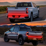 Truck Tailgate Light Strip 60 Inch Quad Row 648 LED Strip with Red Running Brake Lights White Reverse Lamp Amber Turn Signals