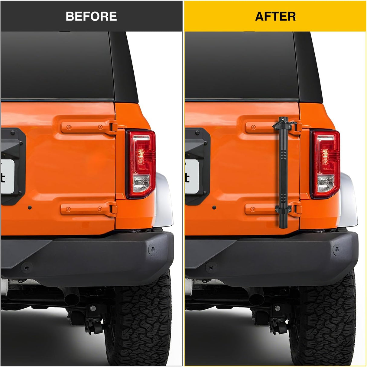 Tailgate Flagpole w/ CB Antenna Mount for Ford Bronco 2021 2022 2023 2024 2025 Heavy Duty Rear Door Flag Holder Bracket for Off-Road Camping, No Drill Installation