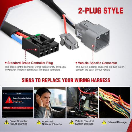 Wiring Harness Kit Brake Controller Wiring Harness Adapter for Ram 1500 2500 3500 Dodge Pickup 2013 2014 Factory Towing Package Required Towing Hitch Trailer RV