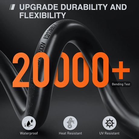 25FT 30 Amp RV Extension Cord with Adapter 15Amp to 30Amp 125V Heavy Duty 10/3 Gauge Pure Copper STW Wire UL ETL Listed 3 Prong TT-30P TT-30R Weatherproof Suit for Generators Campers