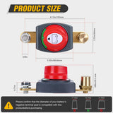 Side Post Battery Disconnect Switch with Adapter Negative | 12V-48V 275A Marine Battery Kill Switch ON OFF Negative Power Cut Shut Off for Boat Car RV