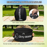 1 Pack RV Sewer Hose Storage Bag, Waterproof Black Bag with Dual Zipper Closure Handle Straps RV Storage & Organization for Sewer Fresh Water Hoses Electrical Cords Camper Tools Accessories