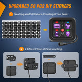 4 Gang Switch Panel 12V 24V Universal Circuit Control Relay System with RGB Backlight Fuse Wiring Harness Automatic Dimmable ON Off LED Pod for Car Pickup Truck Camper SUV