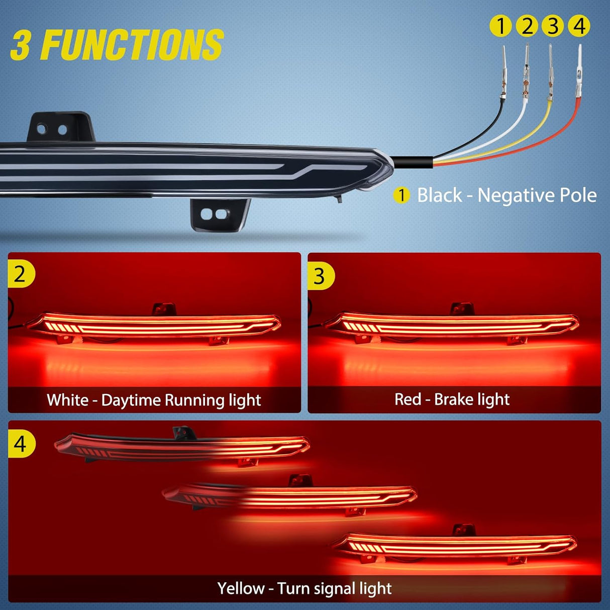 Rear Bumper Tail Light Compatible with 2018 2019 2020 2021 2022 Honda Accord 10th Smoke Lens LED Reflector Rear Bumper Lamp Brake Turn Signal Sequential Flashing Driving Taillights Replacement