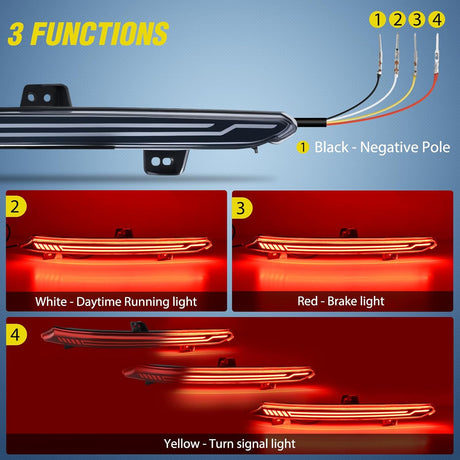 Rear Bumper Tail Light Compatible with 2018 2019 2020 2021 2022 Honda Accord 10th Smoke Lens LED Reflector Rear Bumper Lamp Brake Turn Signal Sequential Flashing Driving Taillights Replacement