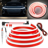 59-Inch LED Hood Strip, White Startup DRL Amber Signals Light | White Dynamic Daytime Running Light Amber Sequentiall Turn Signal Waterproof for Cars, SUVs & Trucks