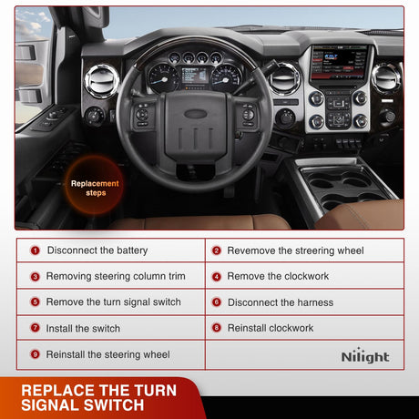 Turn Signal Switch Compatible with 2008 2009 2010 Ford F250 Super Duty F350 Super Duty F450 Super Duty F550 Super Duty 2009 Ford F350 Windshield Wiper Combination Switches