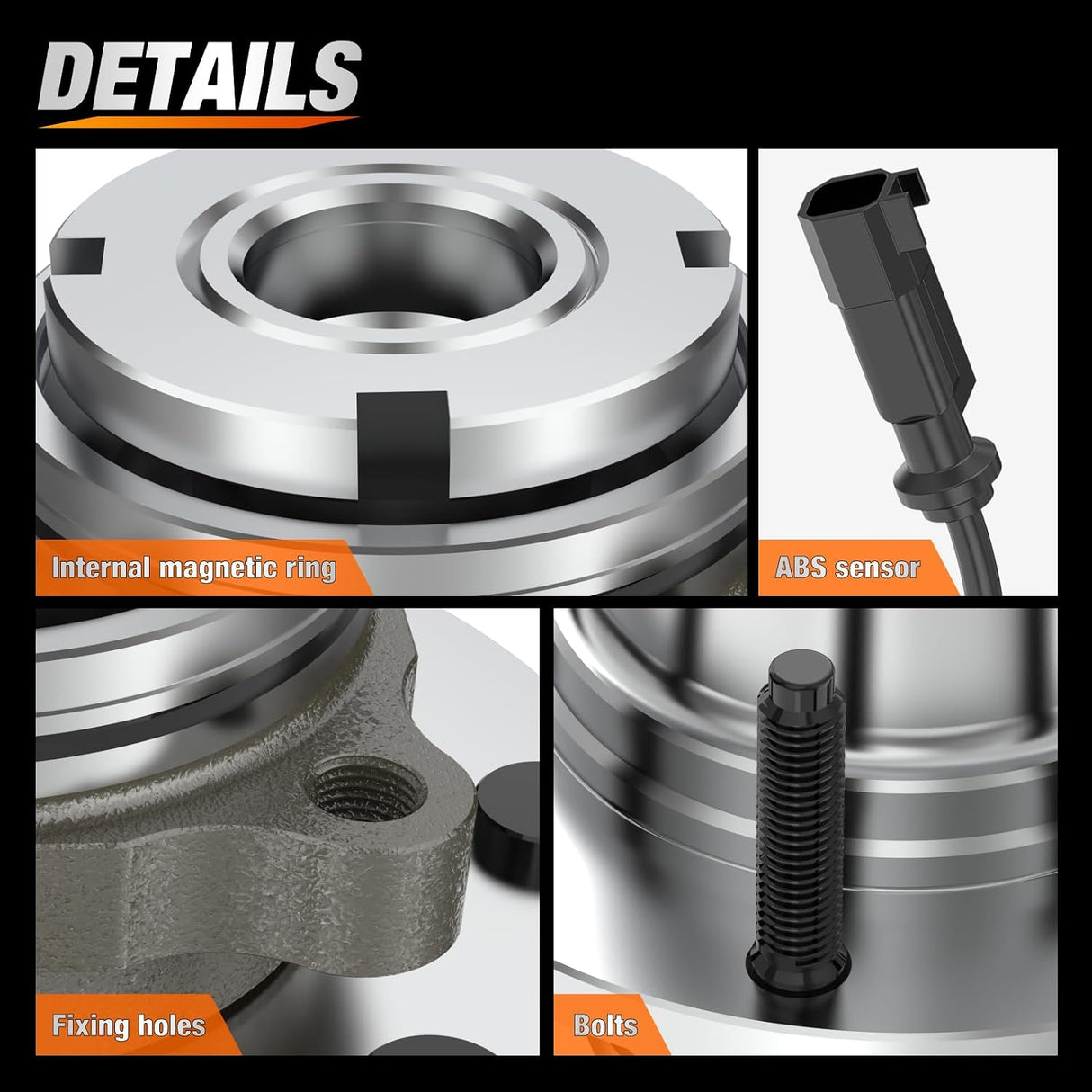 Front Wheel Bearing Hubs for 1999-2004 F-250 F-350 Super Duty, 4WD | For 2000 2001 2002 2003 2004 Ford F-250/F-350 Super Duty, Direct Replacement, Heavy-Duty Construction-2Pack