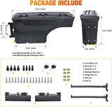 Truck Bed Tool Box Driver Side & Passenger Side Truck Toolbox Fit for Chevrolet Silverado GMC Sierra 1500 2500 3500 2007-2018 Swing Case Truck Bed Storage Box w Lockable Lid Wheel Well Toolbox