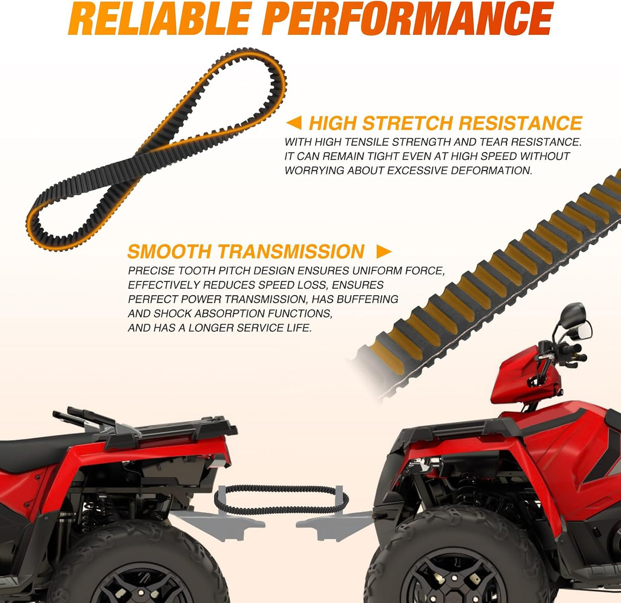 Drive Belt 3211113 19C3982 Compatible with Polaris Ranger 500 RZR 800 Belts Sportsman 500 570 800 EFI 450 H.O. Touring 6x6 Model for Polaris Clutch 2007-2020 Heavy Duty ATV UTV CVT Belt,1 PCS