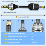 CV Axle Shaft Assembly Compatible with 2007 2008 2009 2010 2011 2012 2013 2014 Ford Edge V6 2007-2015 Lincoln MKX V6 Half-Shaft Assemblies Replacement Front Wheel Driver Side