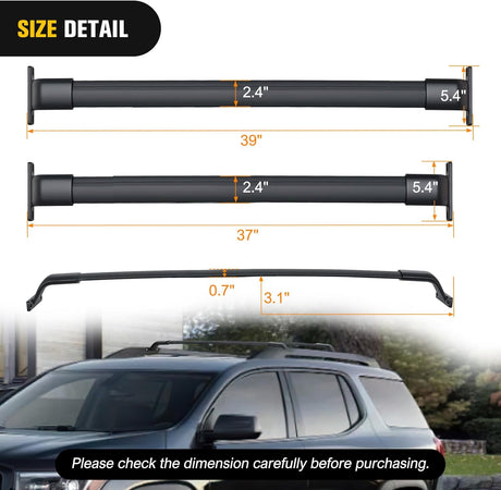 Roof Rack Cross Bars Compatible with GMC Acadia 2017 18 19 20 21 22 2023 with Side Rails, Adjustable Aluminum Less Wind Noise Car Crossbars for Cargo Carrier Luggage Box Kayak Tent Snowboard