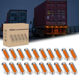 20PCS Amber Oval Side Marker Lights 4 LED 3.7 Inch Clearance Lamp IP68 Waterproof DC 12-24V with Chrome Bezel Universal for Car Auto Truck Bus Trailer Boat Deck