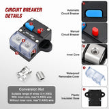 300 Amp Circuit Breaker w/Manual Reset 12V-42V Overload Protection | Resettable Switch Trolling Motor Auto Car Stereo Audio Inline Fuse Block Holders Inverter for Automotive RV Marine Boat