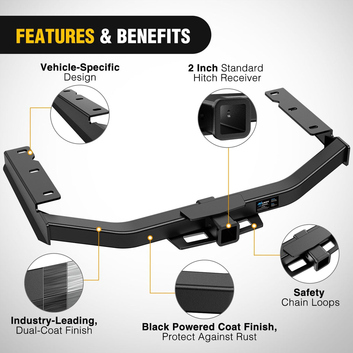 Class 3 Trailer Hitch Fits Toyota Highlander 2020 2021 2022 2023 2024 2025 (Not Fit XSE Models) 2 inch Hitch Receiver Multi-Fit Hitch to Receive Ball Mount Cargo Carrier Bike Rack Tow Hook