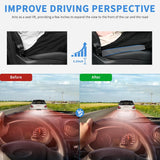 Car Seat Cushion Grey Leather Breathable Mesh Splicing Cushion Memory Foam Suitable for Daily Life Driving Relieves Sciatica and Tialbone Pain Improves Drive Visibility