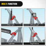 1PC UTV Flag Antenna Mount Whip Light Mounting Bracket Red Adjustable Heavy Duty for 1.5 to 1.75inch 1.75 to 2inch for Polaris RZR Ranger Can Am Maverick X3 Talon